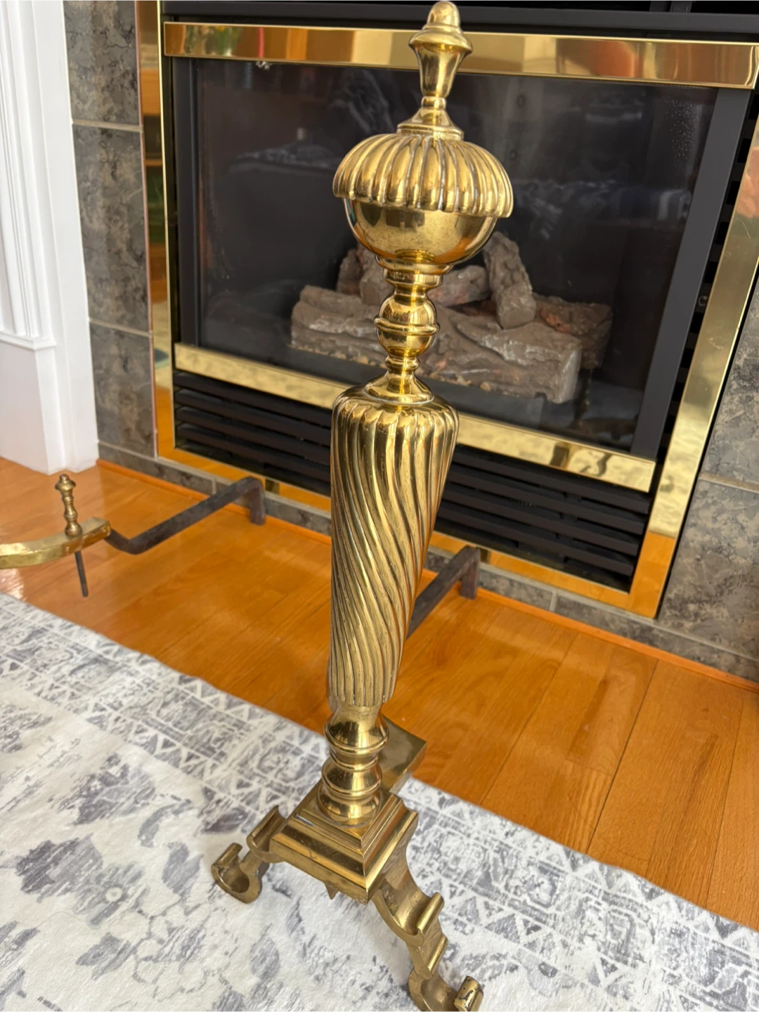 Vintage Brass Fireplace Fender, Set of Two - photo 2