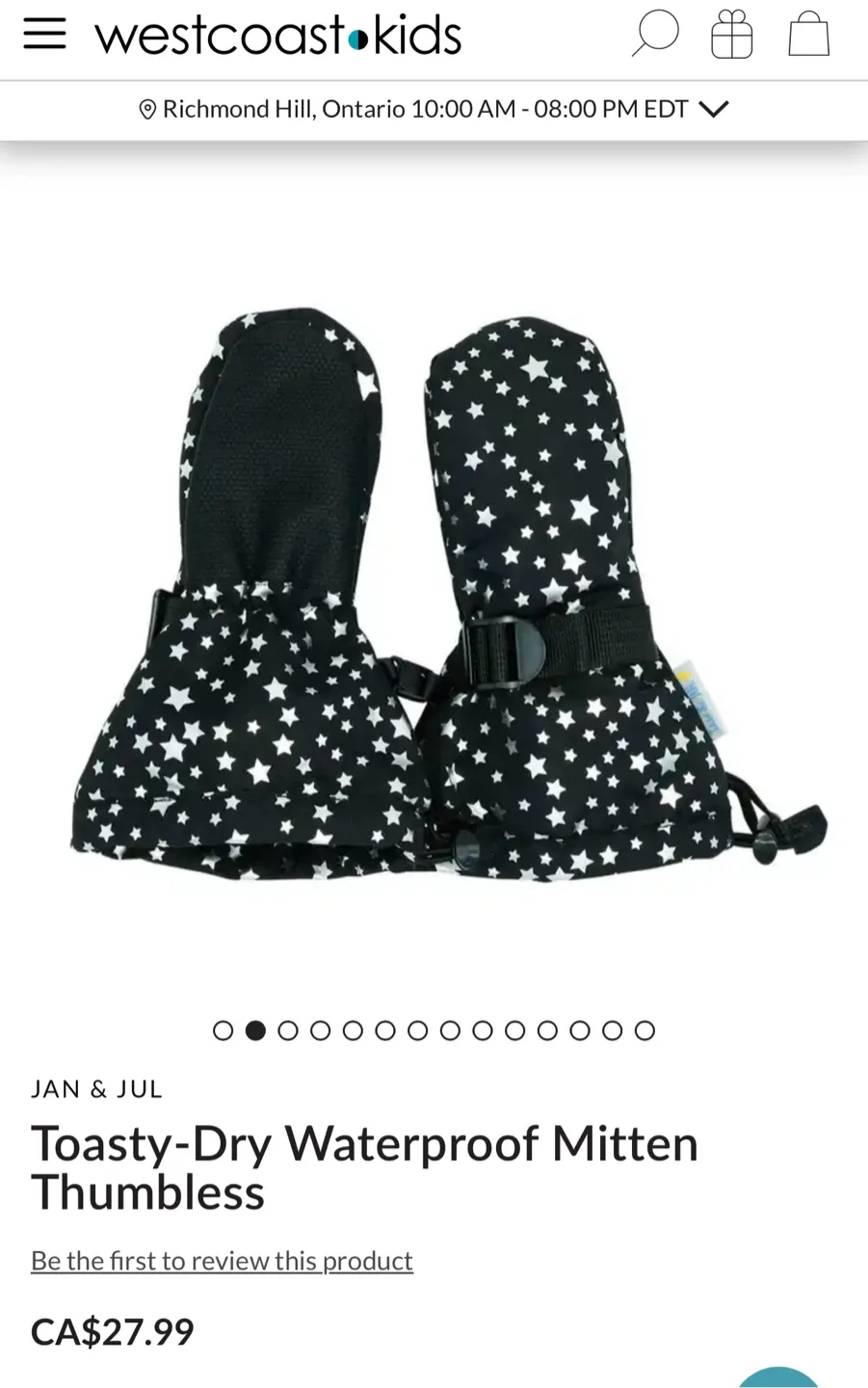 Jan & Jul XS Mittens - Black with Stars image indicator(6)