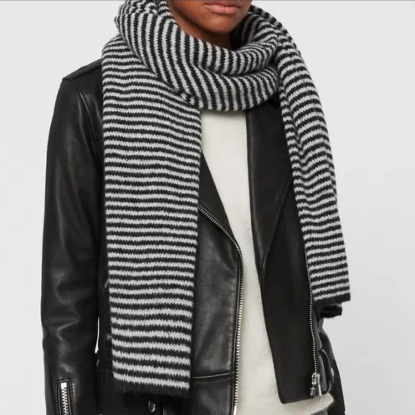 Allsaints Wool Blend Striped Scarf thumbnail