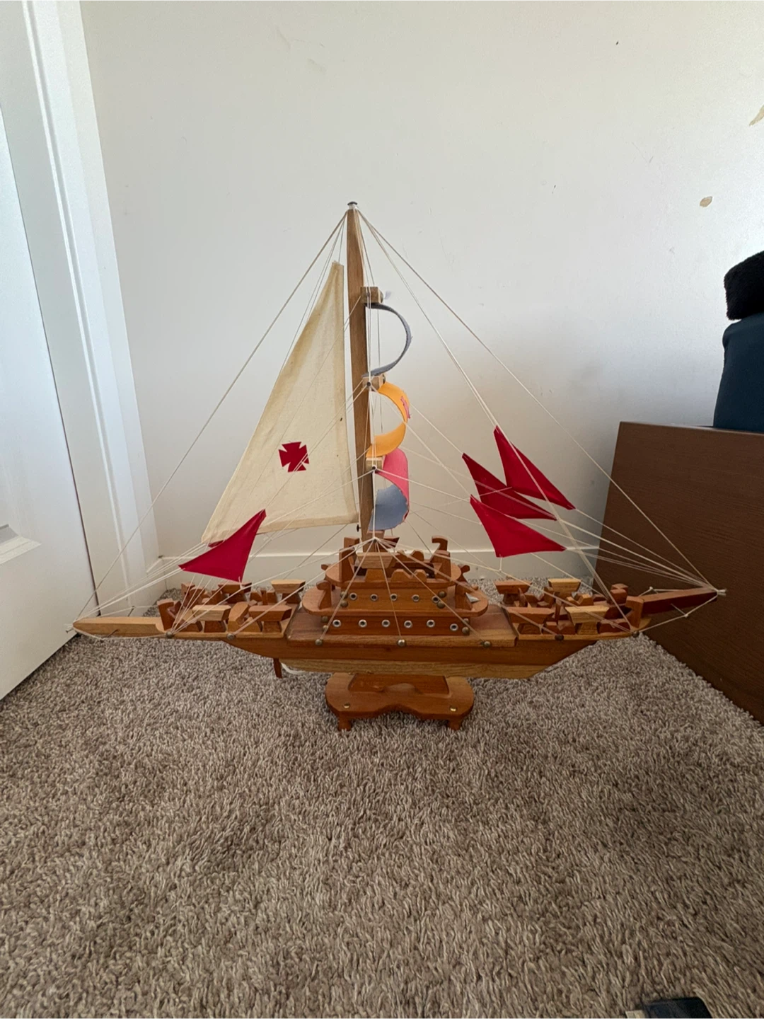 Wooden Decorative Sailboat Model - photo 2