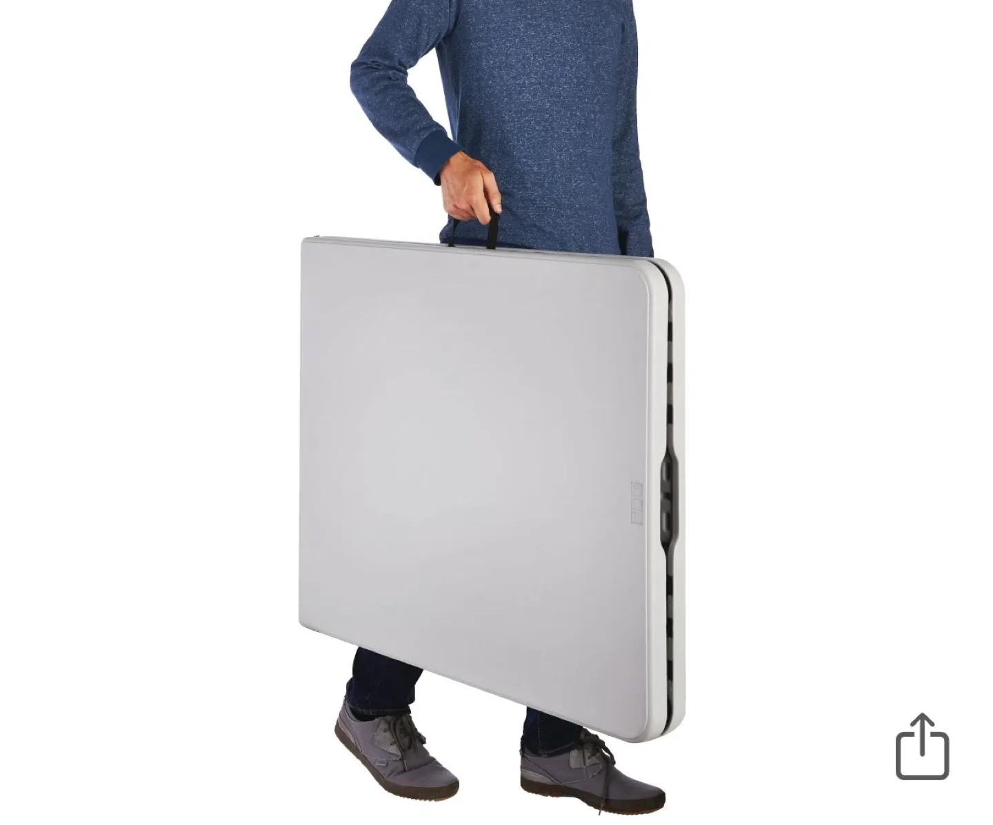 For Living 6-ft Portable Folding Table with Handle, Grey thumbnail
