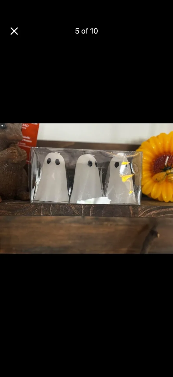 Various fall & autumn decorative candles-corn, pumpkin, squirrel image indicator(5)