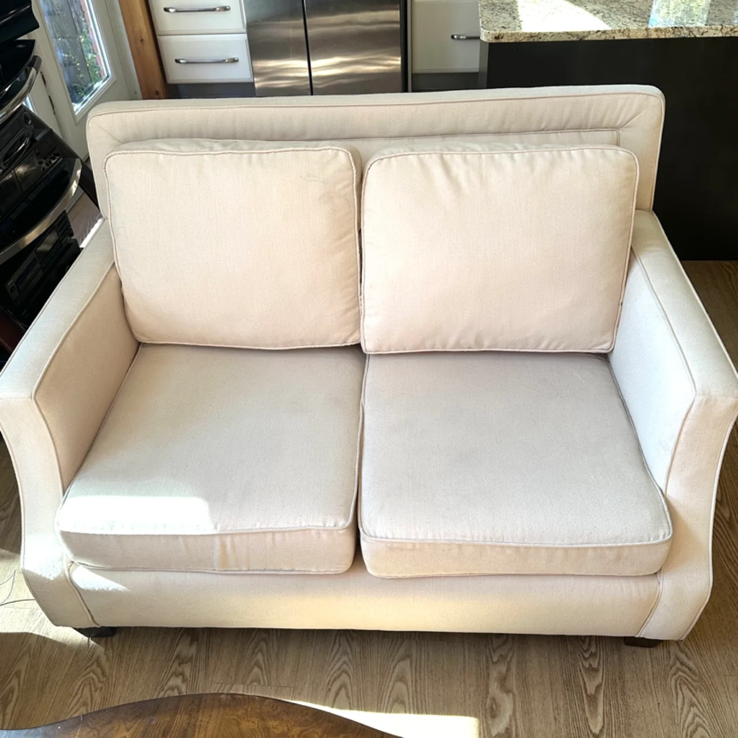 Beautiful Light Fabric Love seat Sofa (CAN DELIVER)