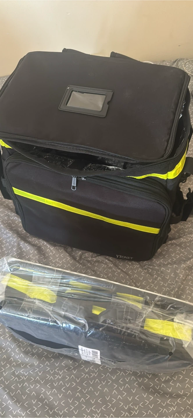 Delivery Bag with Yellow Reflective Stripes
