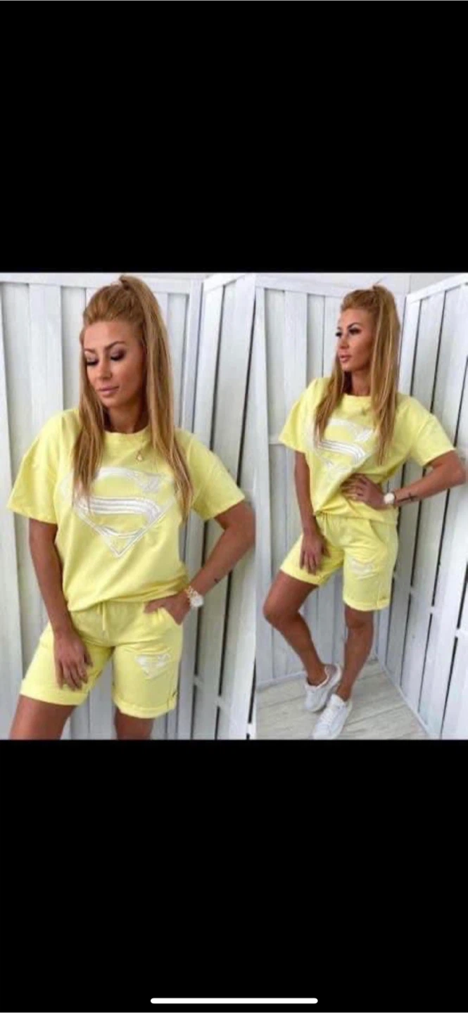 Yellow Superman T-Shirt & Shorts Set