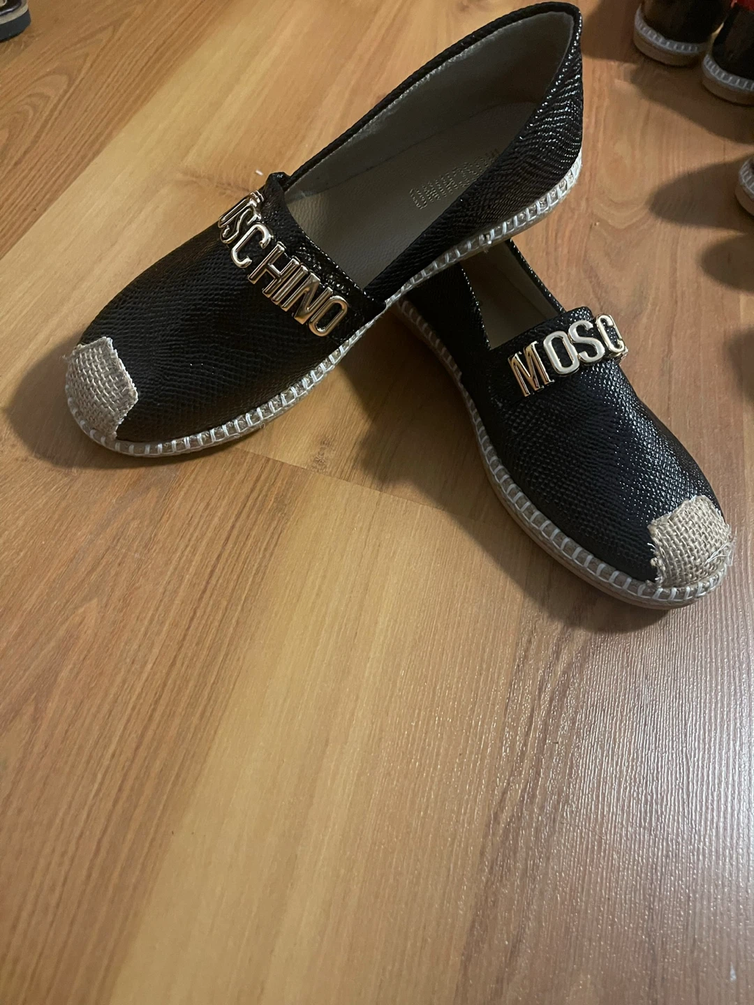 Moschino Black Espadrille Slip-On Shoes