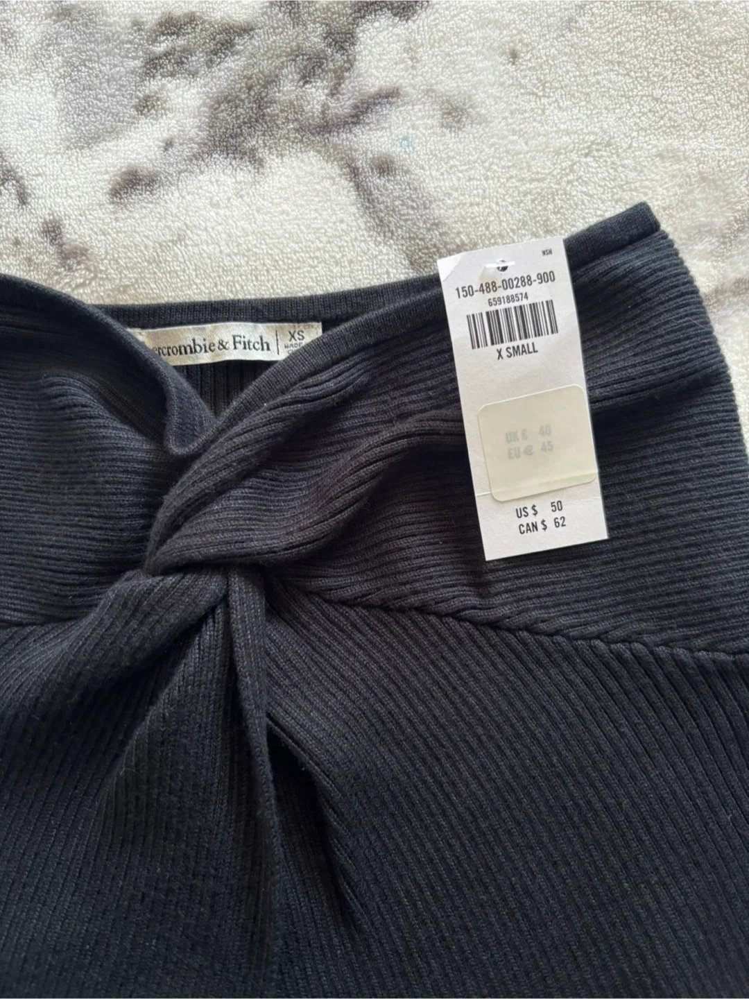 Abercrombie & Fitch Black Twist Front tube top - XS image indicator(3)