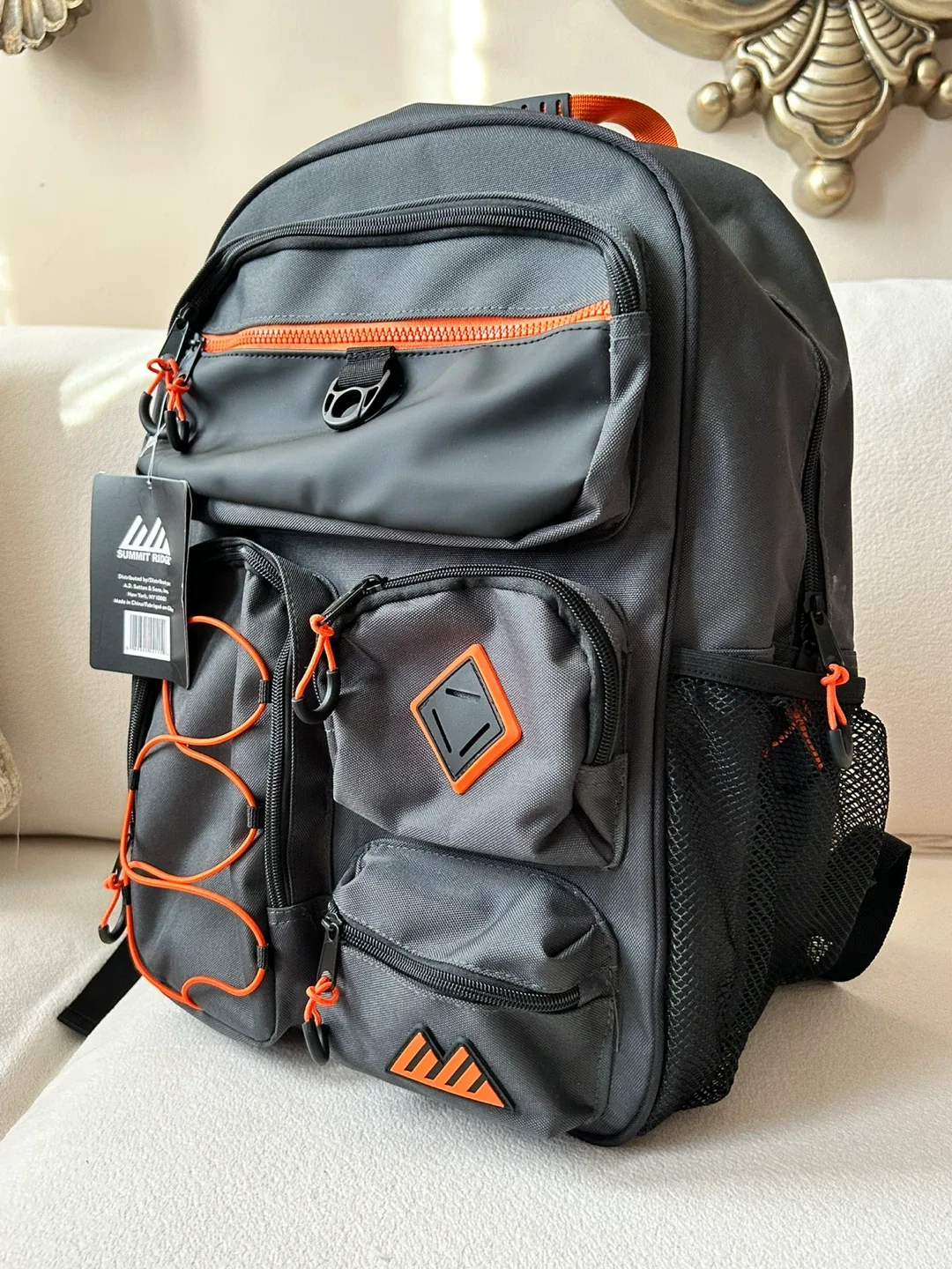 Summit Ridge Backpack - Grey & Orange thumbnail
