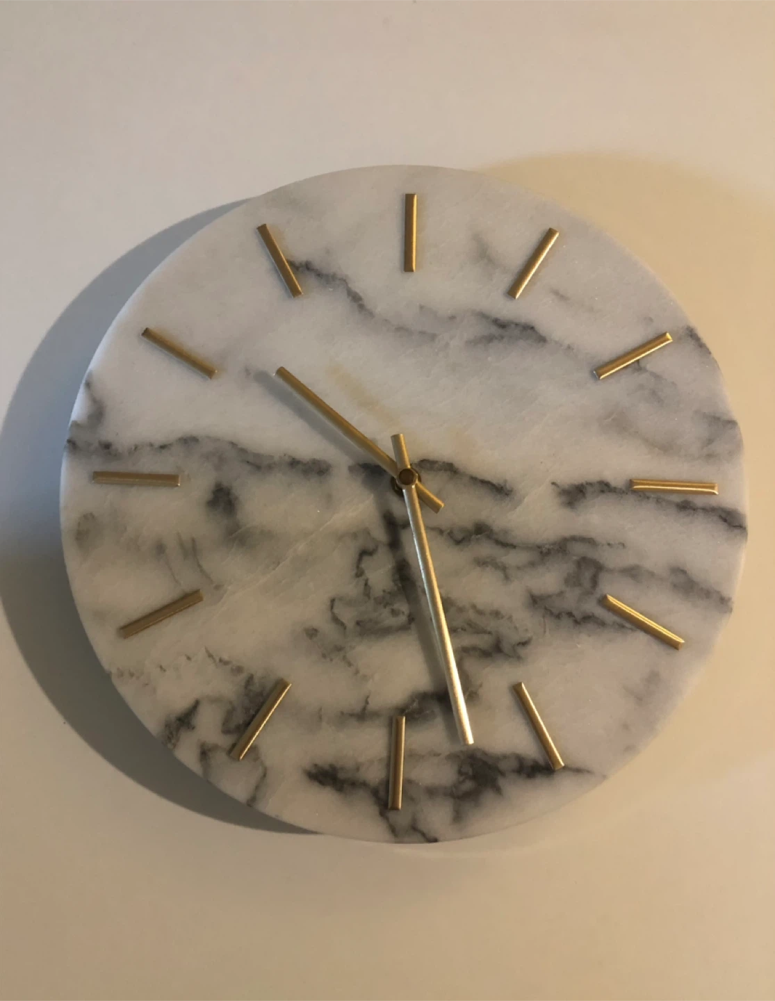 CB2 Carlo Marble and Brass Wall Clock - photo 2