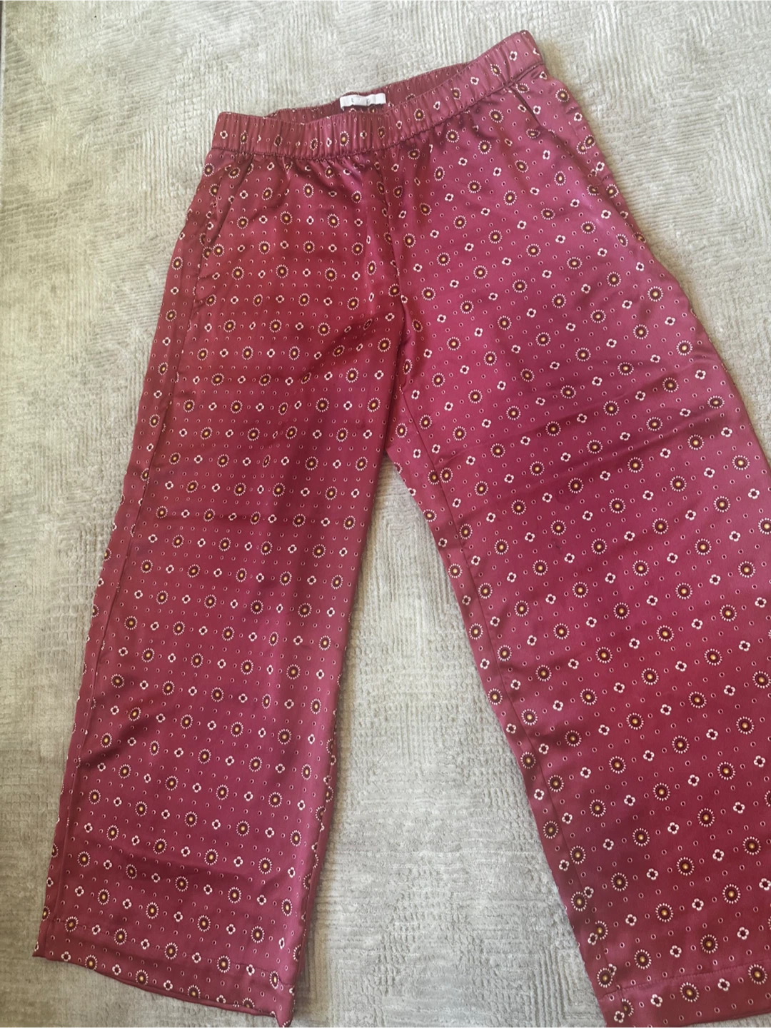 LOFT Maroon Patterned Wide Leg Pants - MP - photo 2