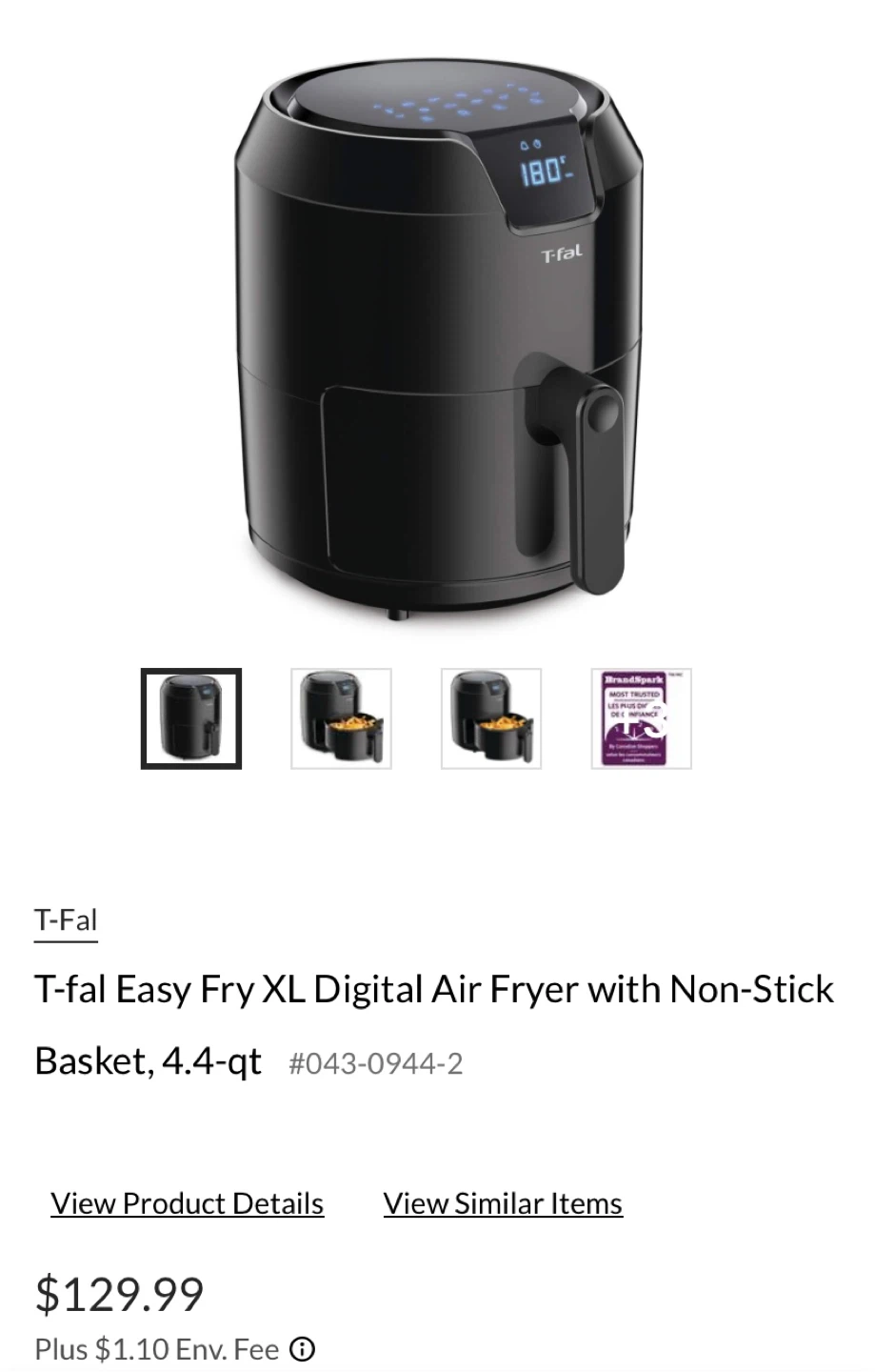 T-fal Easy Fry XL Digital Air Fryer - 4.4 qt - photo 3