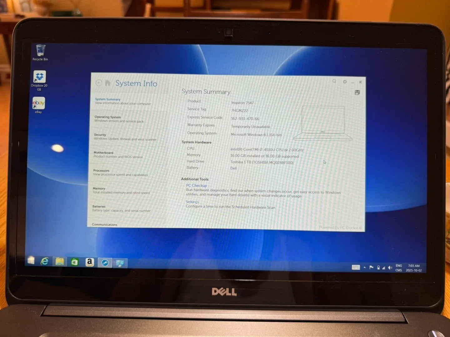 Dell Inspiron 7547 Laptop image indicator(4)