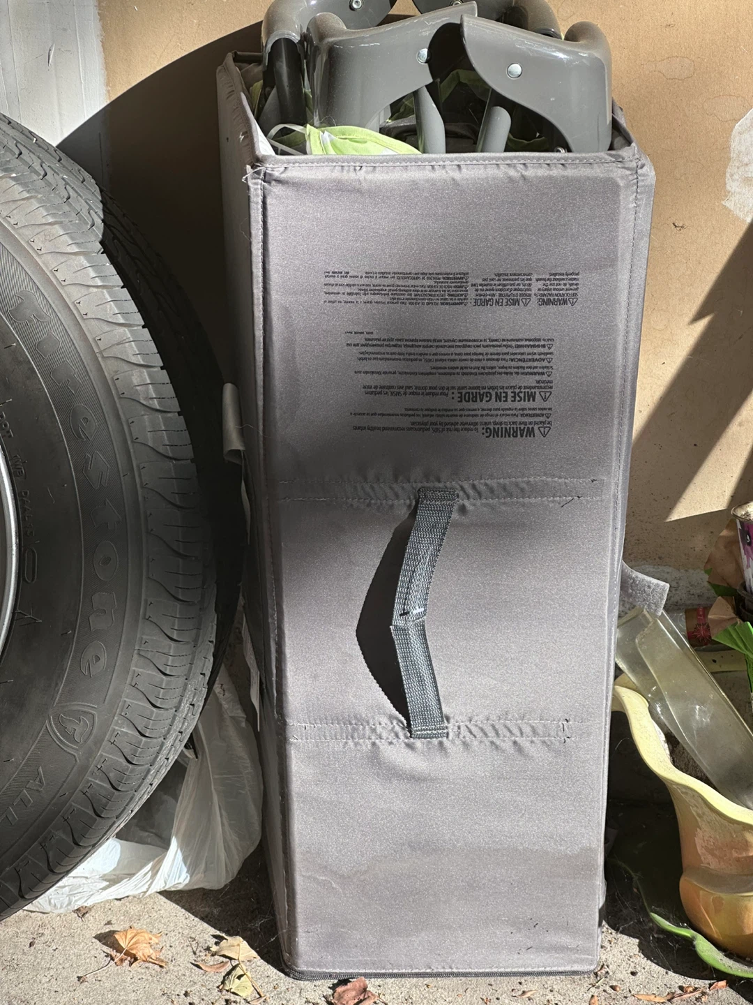 Grey Folding Baby Bassinet