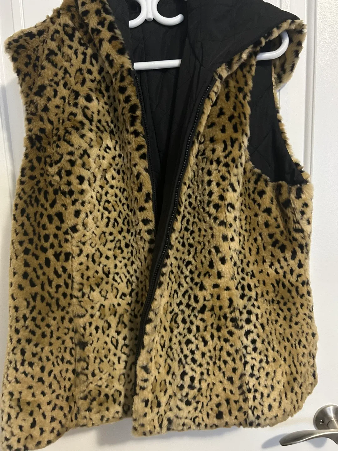 Leopard Print Faux Fur Vest image indicator(2)