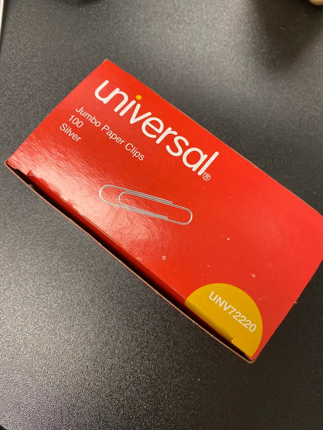 Universal Jumbo Paper Clips - 100 Silver 🧡 thumbnail