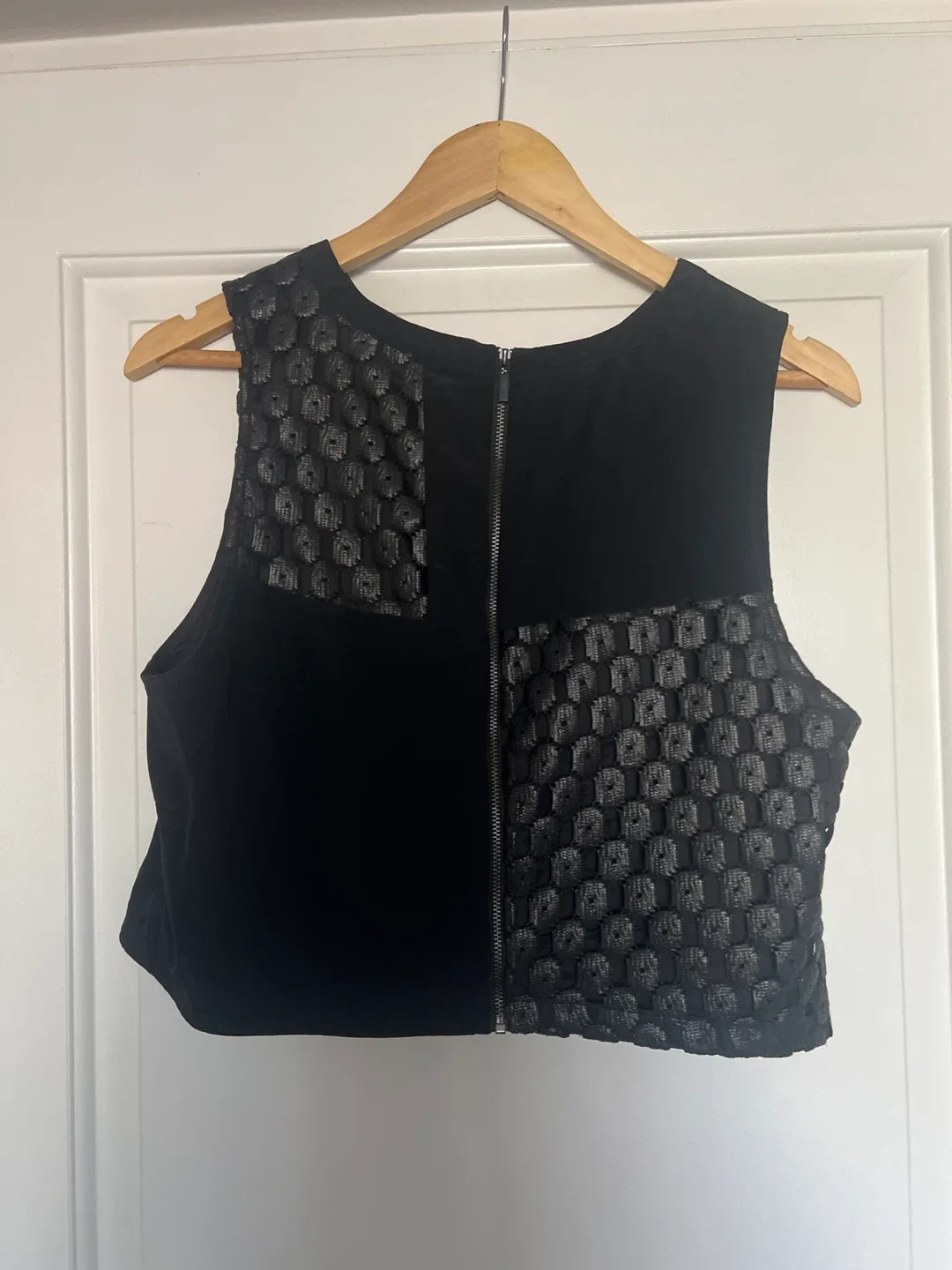 Elizabeth and James silk sleeveless crop blouse image indicator(2)