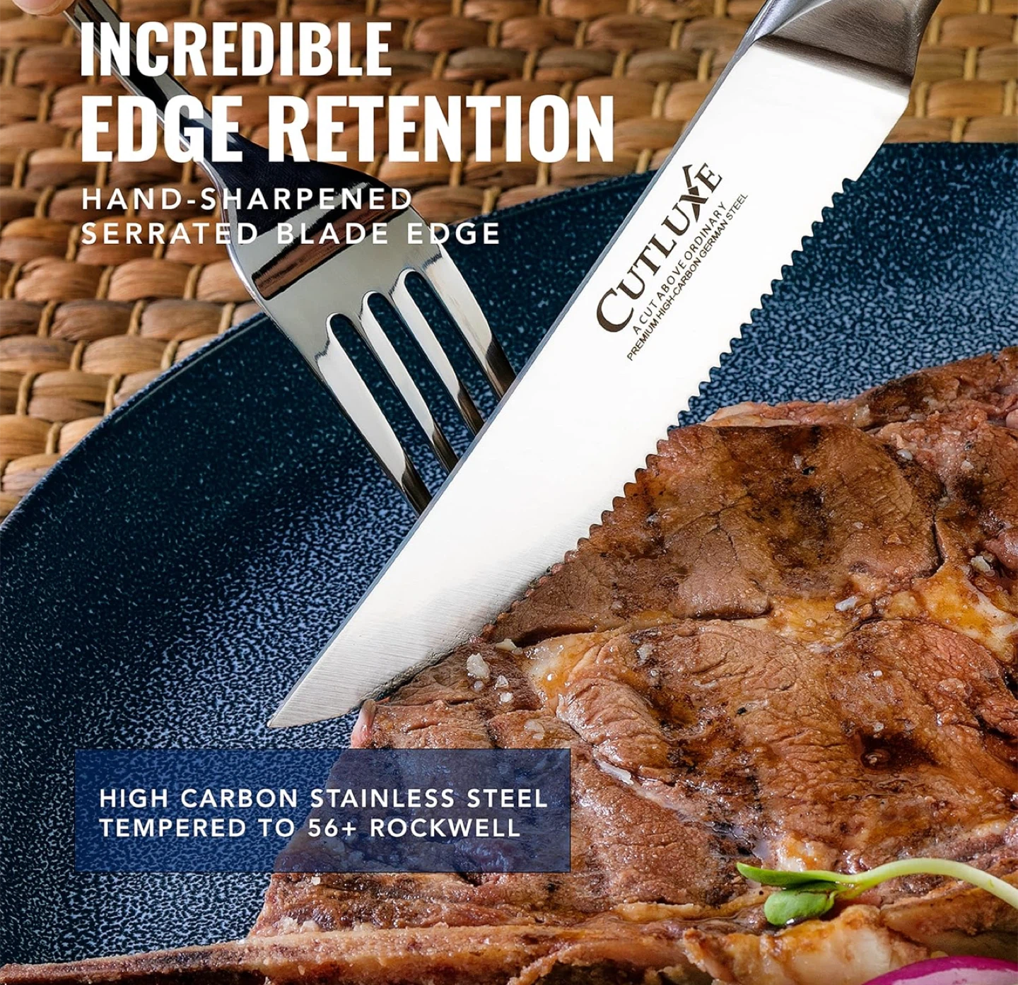Cutluxe Serrated Steak Knives - 8 Piece Set - photo 5