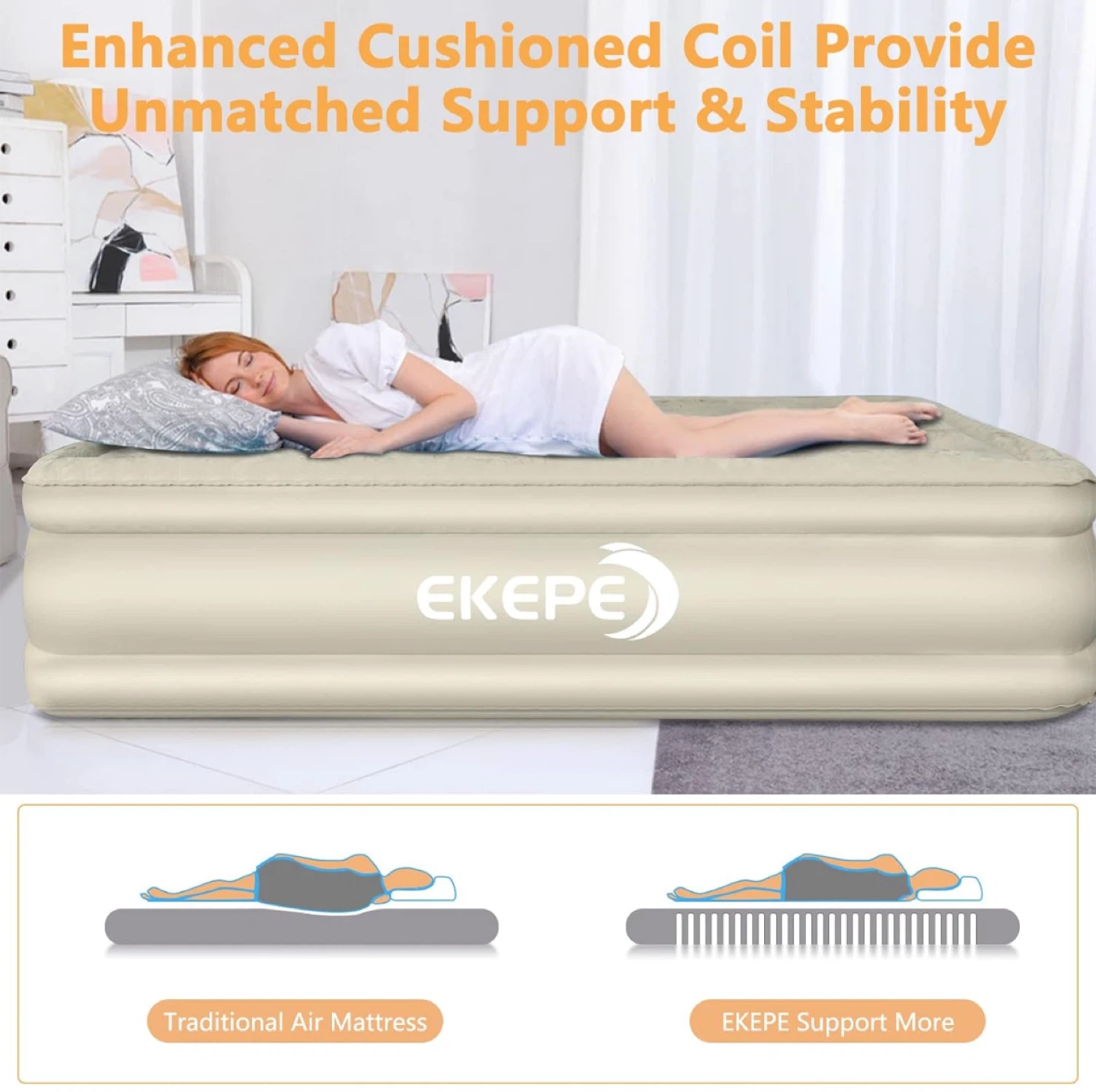 EKEPE Air Mattress with Rechargeable Pump - photo 2
