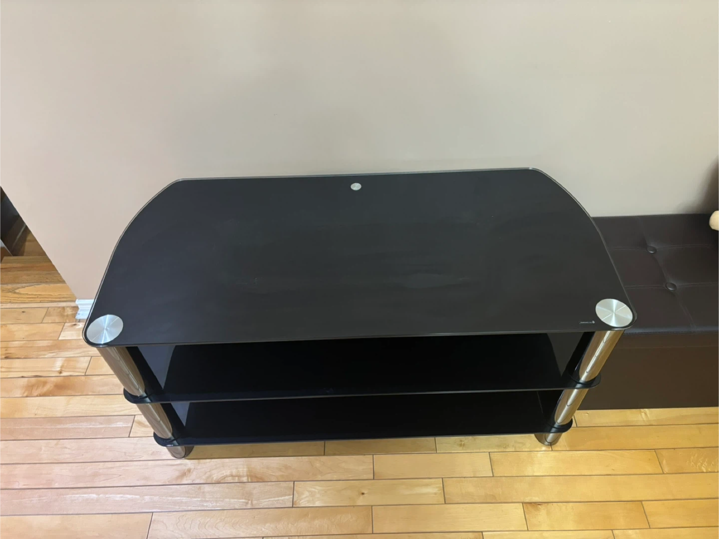 Black Glass TV Stand