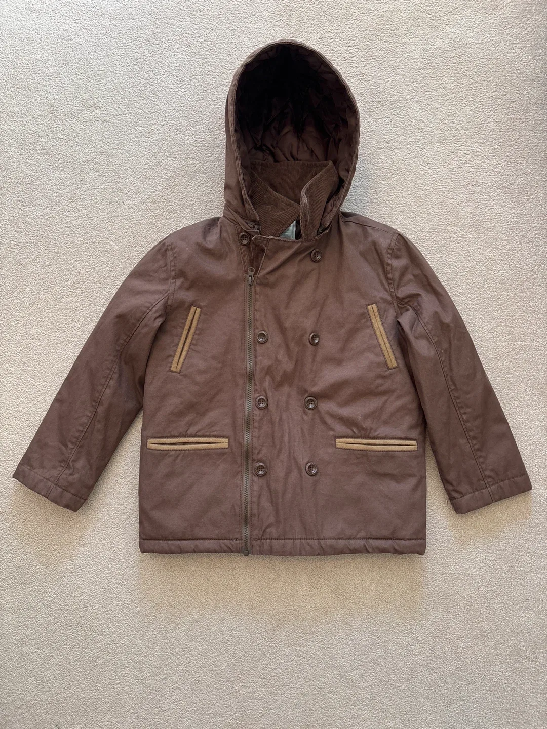 Gymboree Brown Hooded Jacket Medium Size (7-8) image indicator(2)