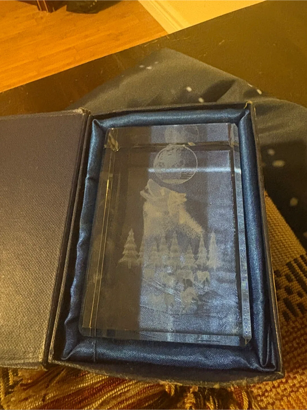Crystal Laser engraved Wolf with Box thumbnail