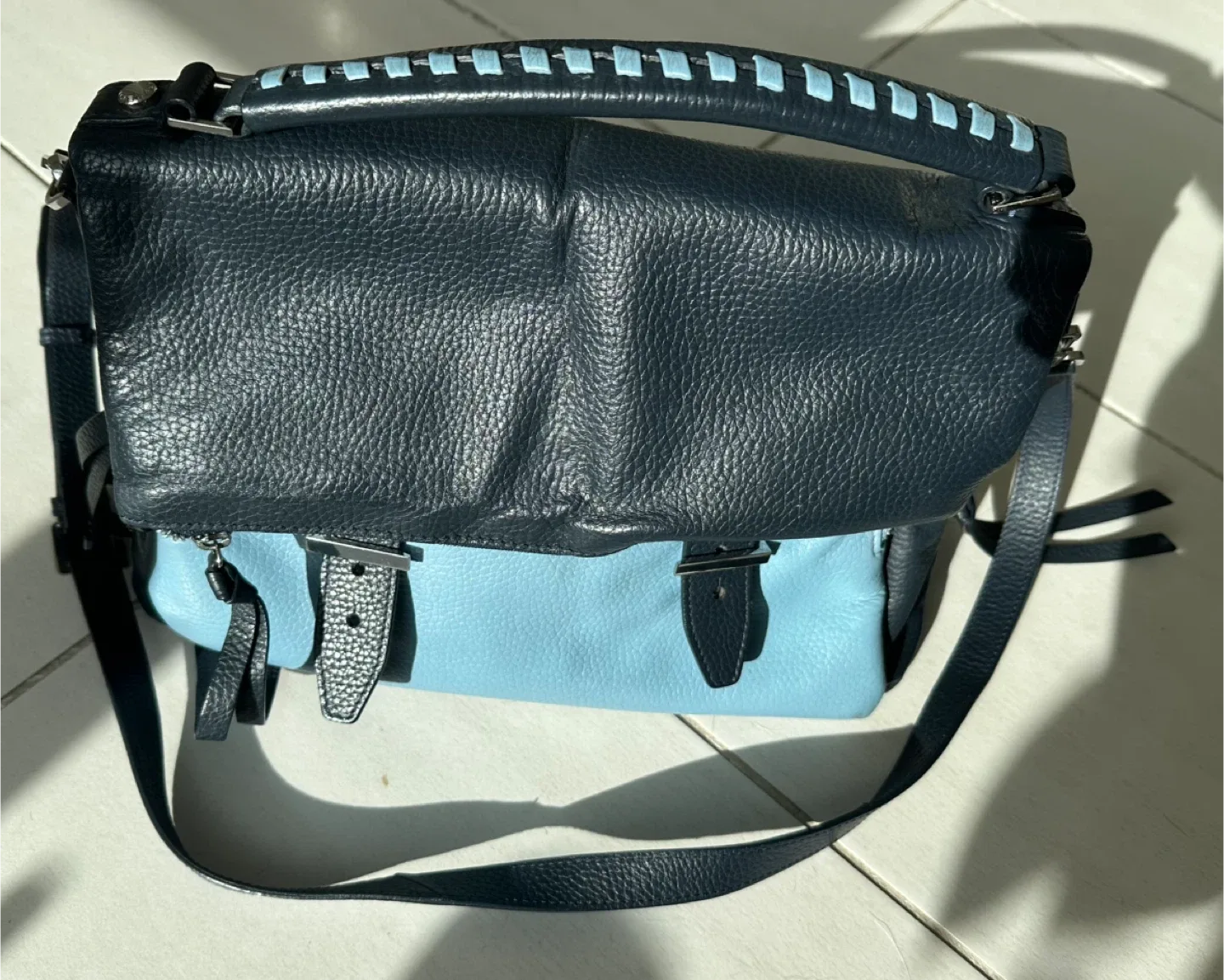 Pennyblack Satchel Bag - Blue & Navy image indicator(2)