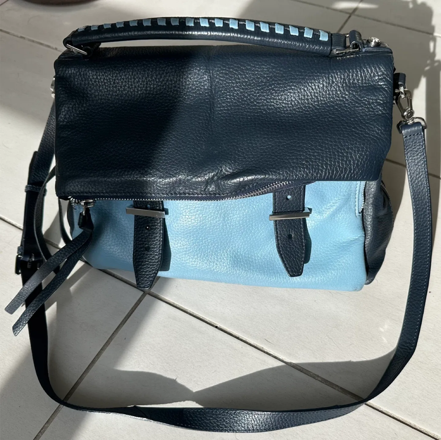 Pennyblack Satchel Bag - Blue & Navy image indicator(4)