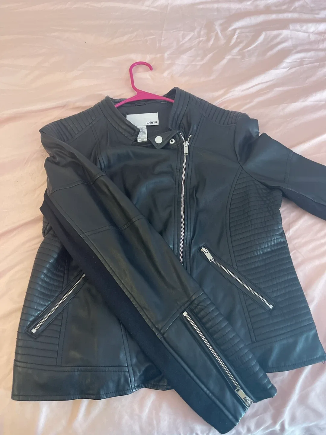 bar III Black Faux Leather Jacket - Size XL image indicator(2)