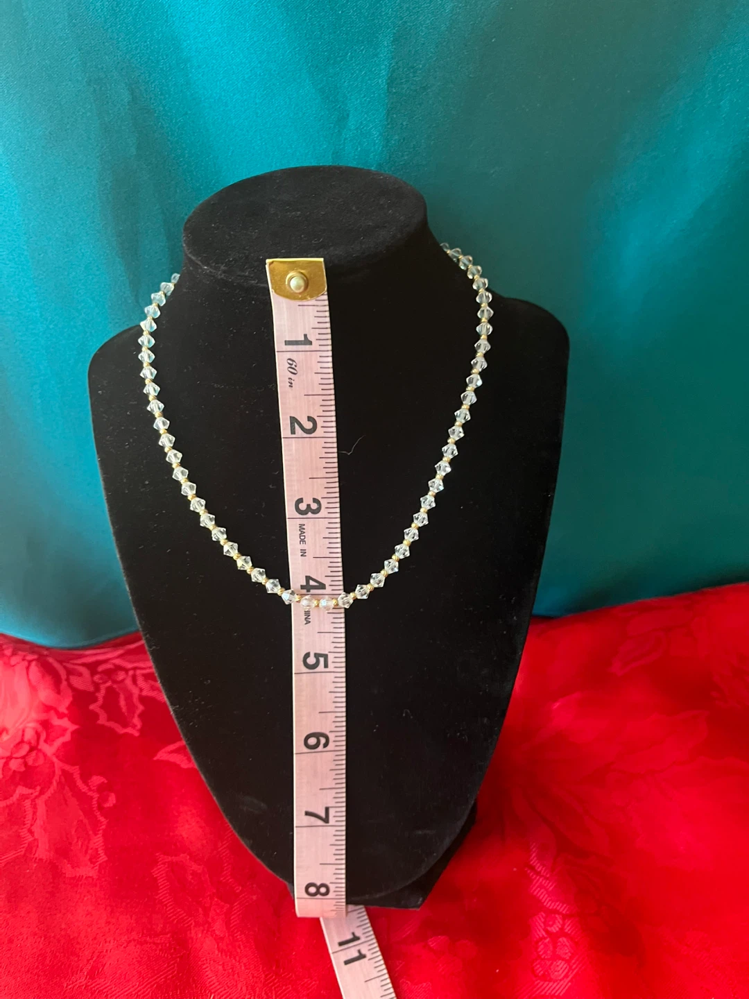 Vintage Crystal Beaded Necklace - 14 inches - photo 4