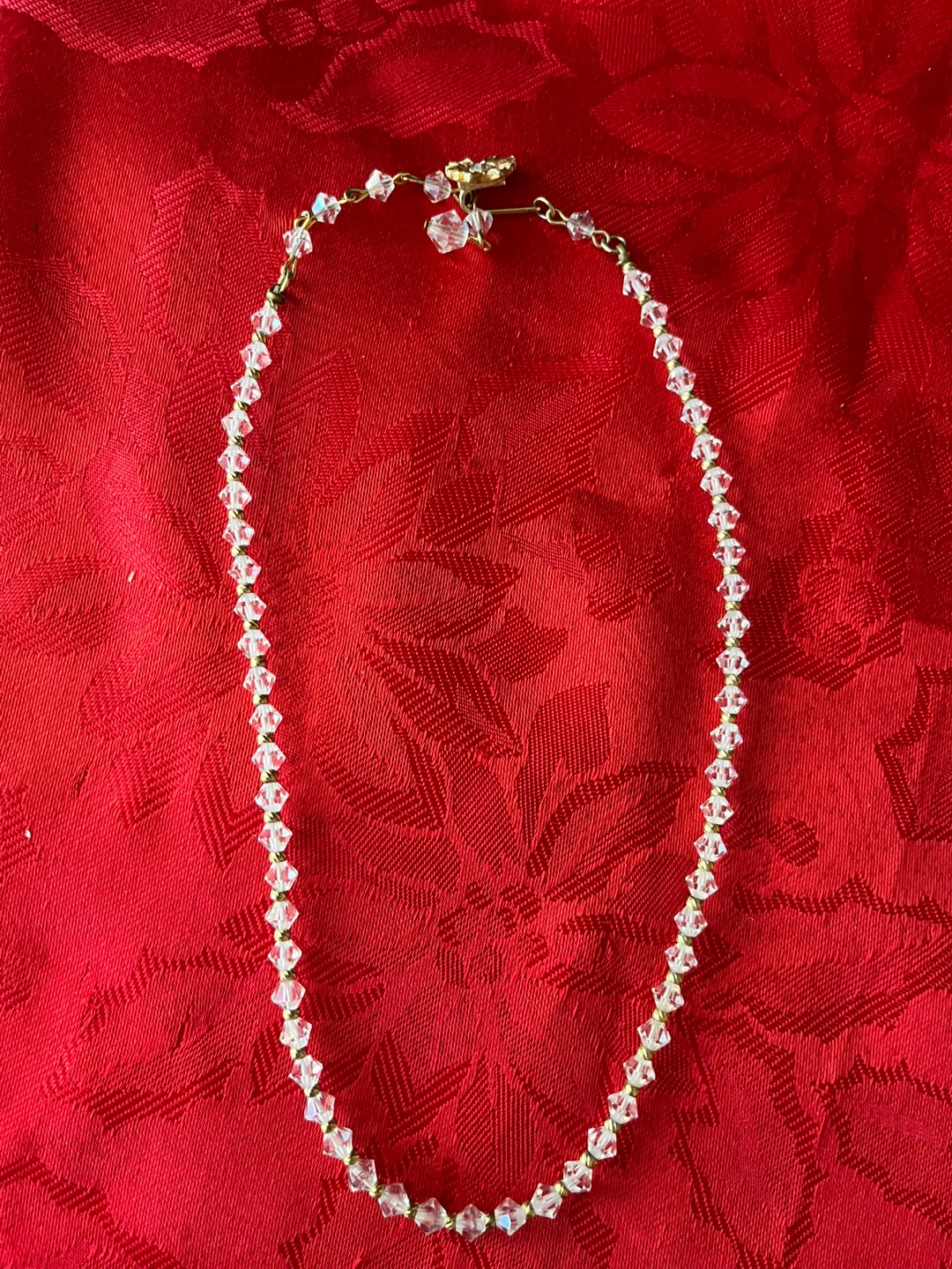 Vintage Crystal Beaded Necklace - 14 inches - photo 3