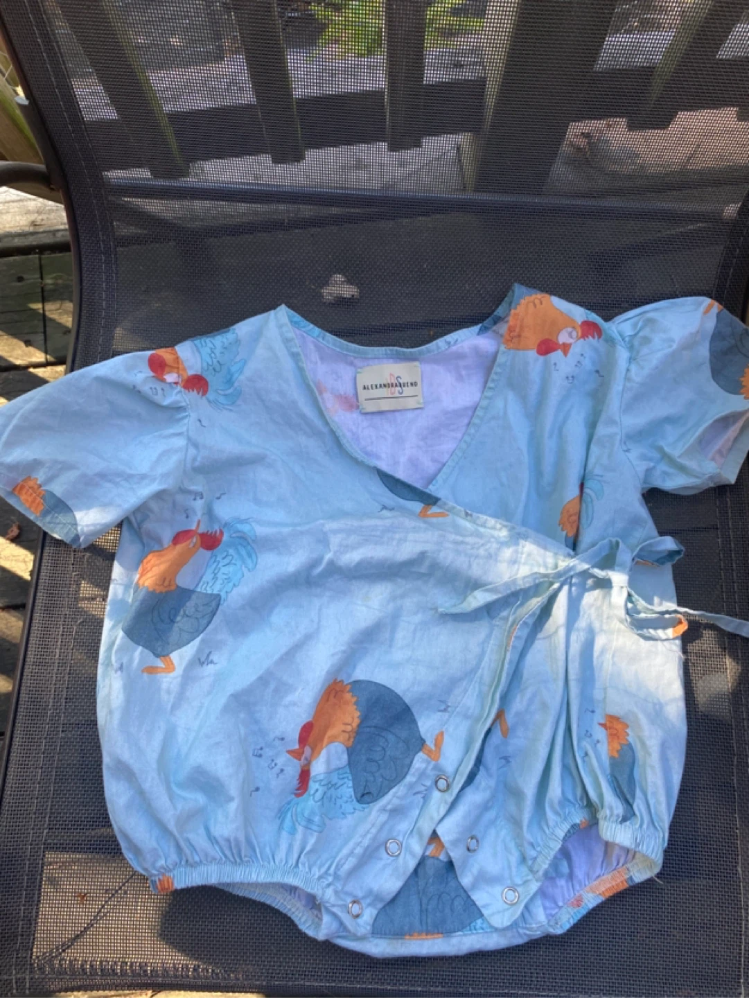 Rooster Baby Wrap Romper - ALEXANDRA BUENO