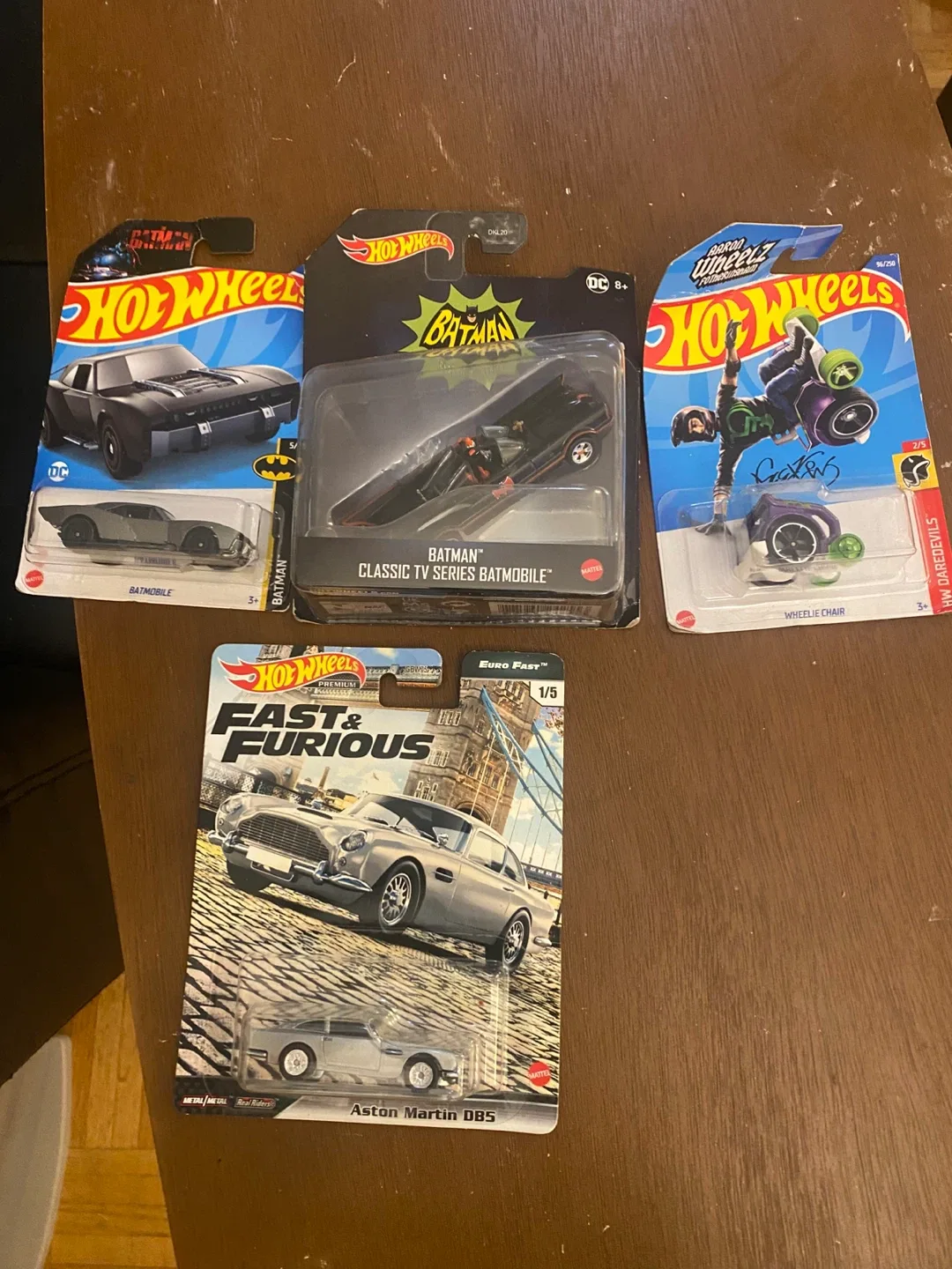 Hot Wheels Batmobile, Aston Martin DB5 & Wheelie Chair thumbnail