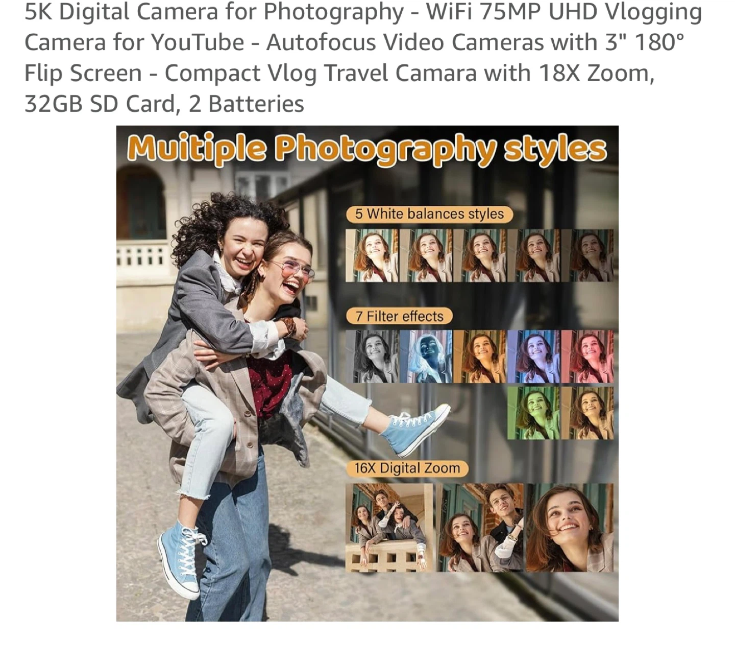 5K Digital Camera for Photography - WiFi 75MP UHD  Camera - photo 4