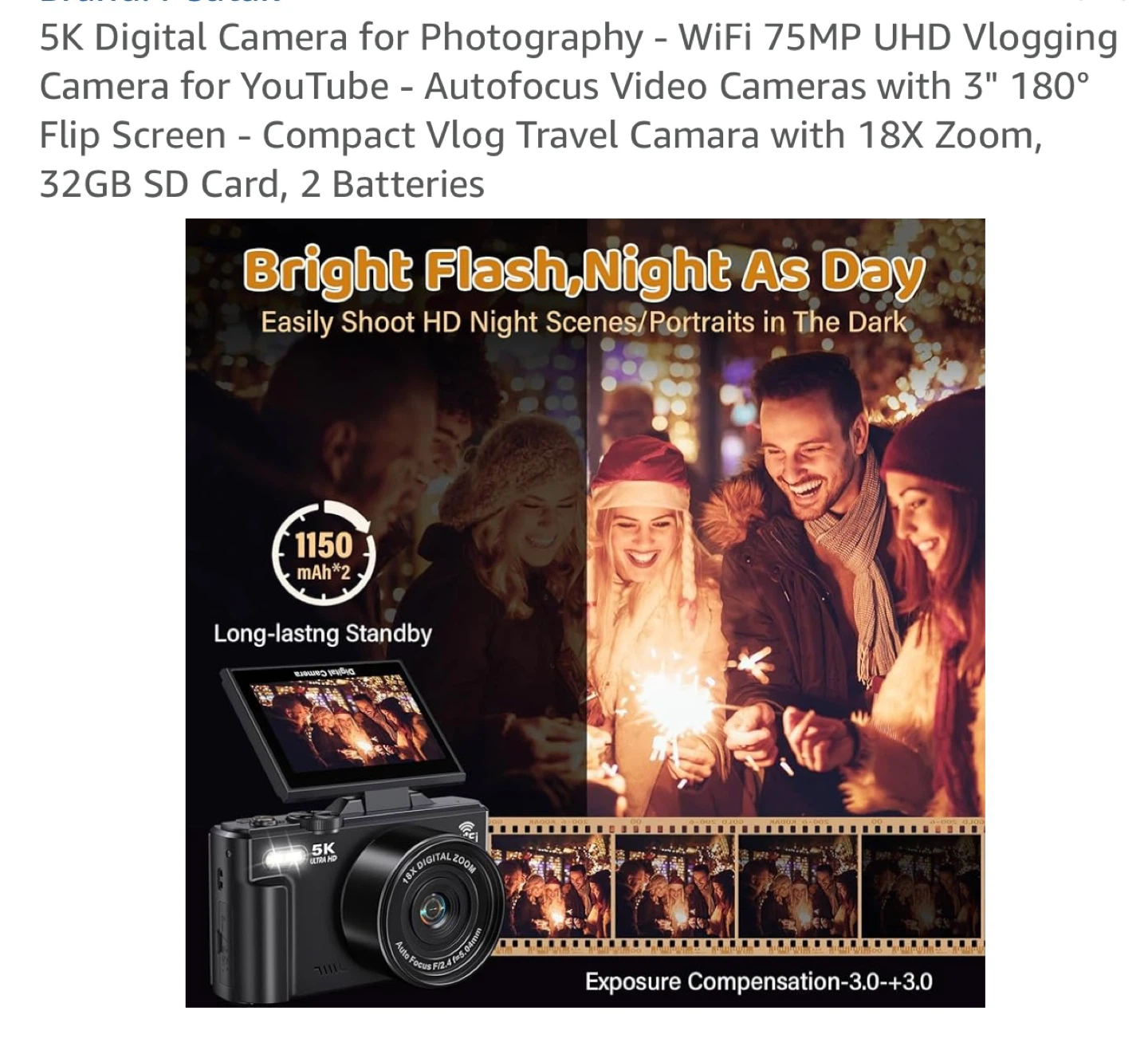5K Digital Camera for Photography - WiFi 75MP UHD  Camera - photo 5
