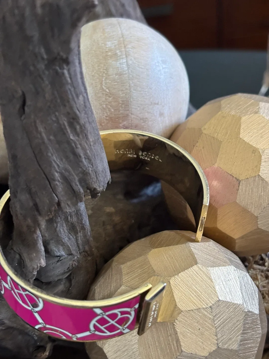 Henri Bendel signature logo hinged bangle bracelet image indicator(2)