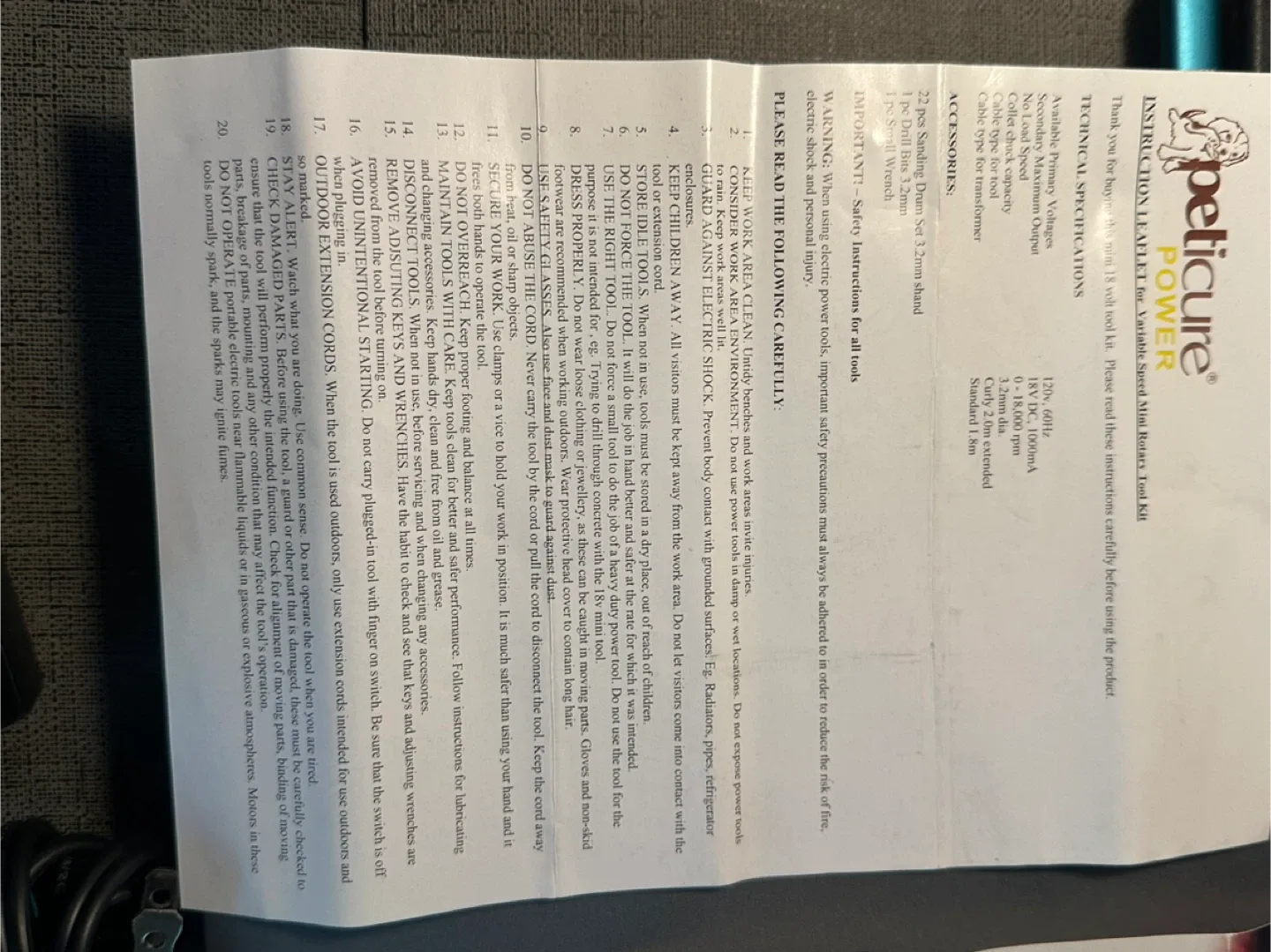 Peticure Power Rotary Tool Kit for Pets image indicator(5)