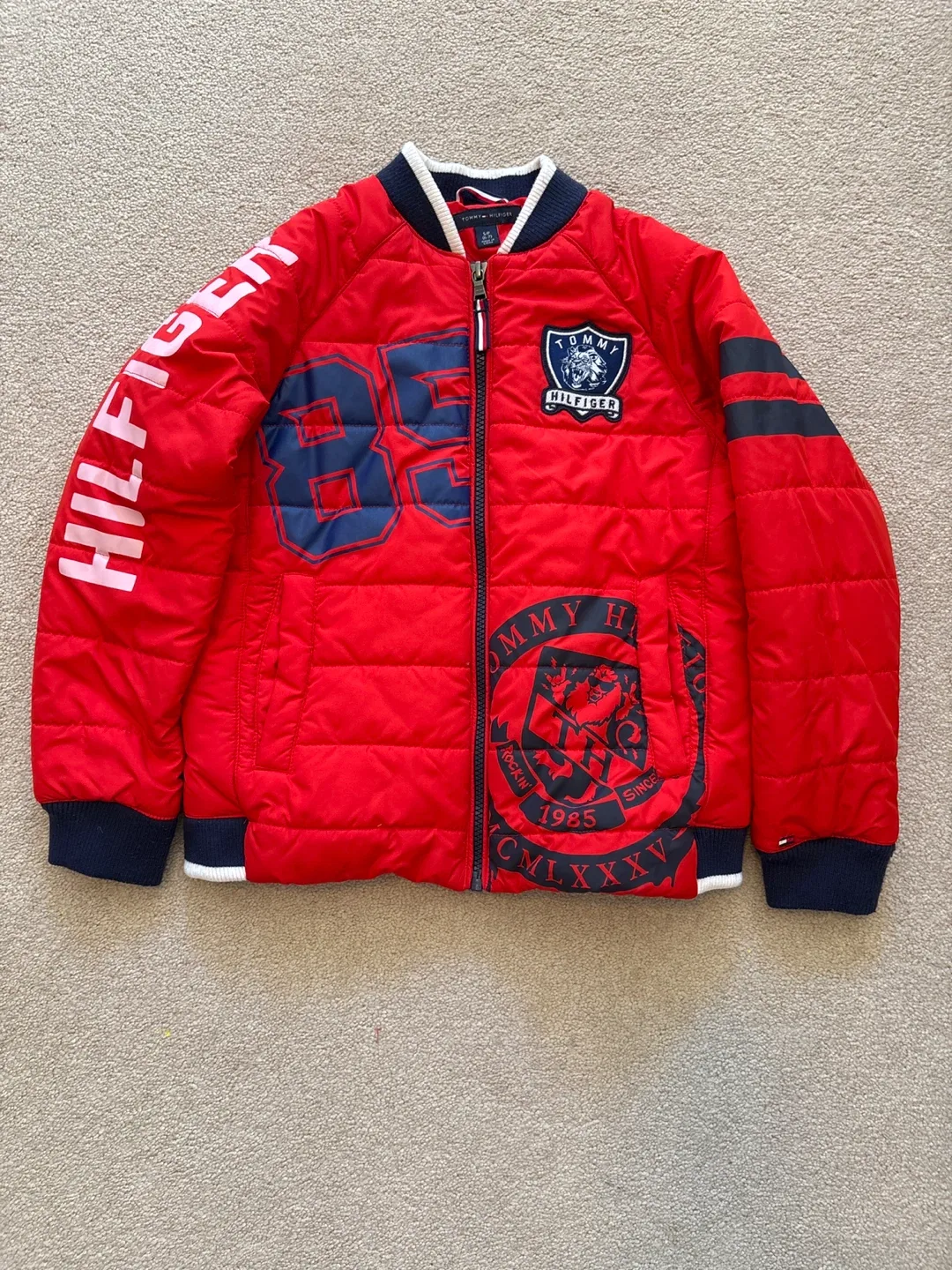 Tommy Hilfiger Red Puffer Jacket(size small)6-7 image indicator(3)