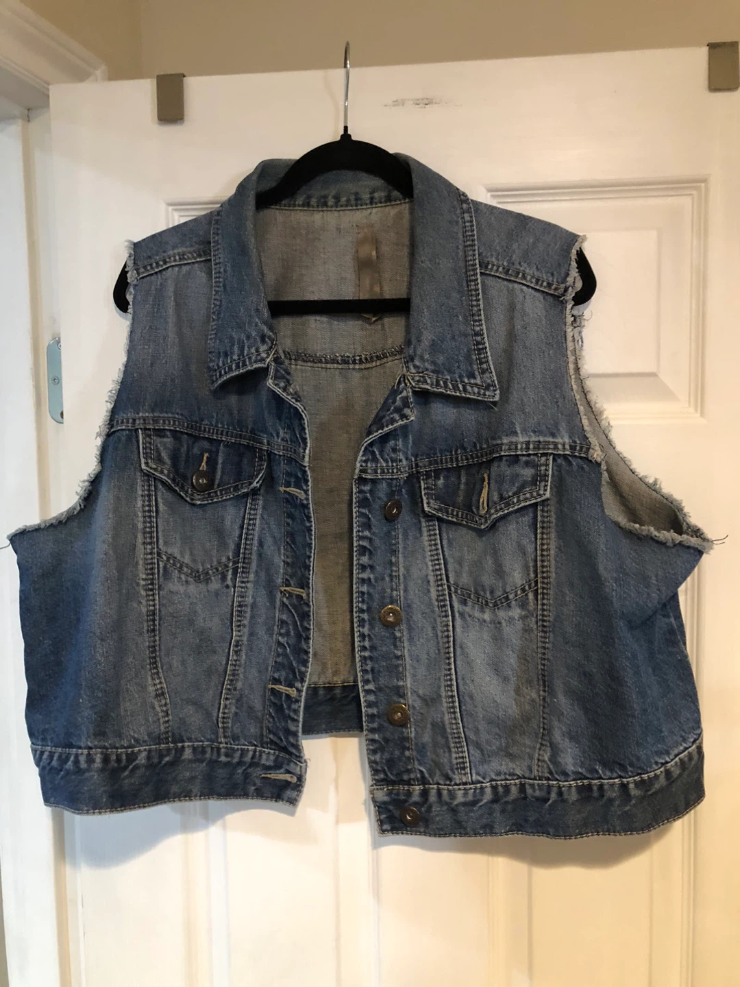 Crop Length Denim Vest - Size 2X