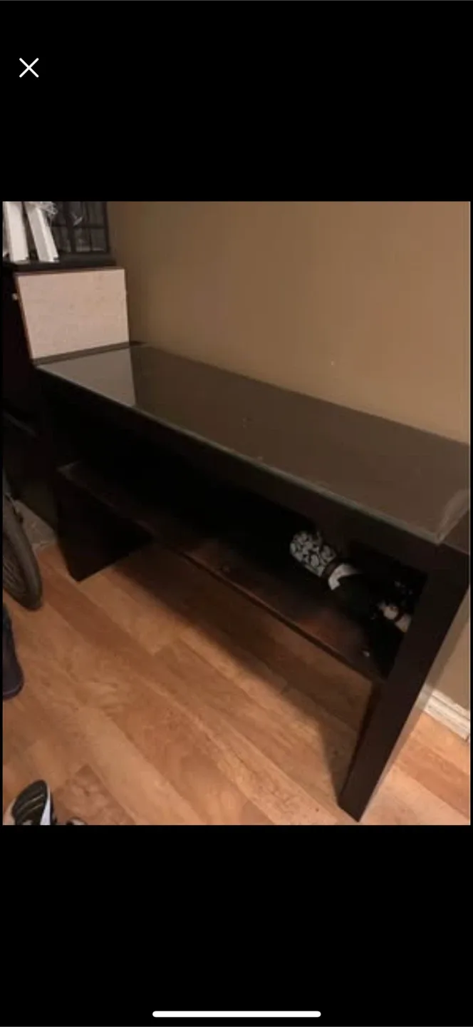 Dark Brown IKEA Glass Top Stand
