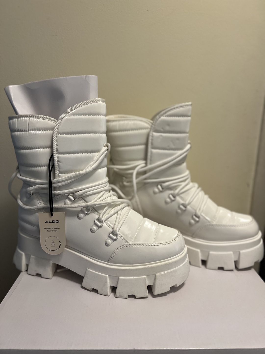 Brand New-Alta White Platform Boots - Size 8.5 - photo 2
