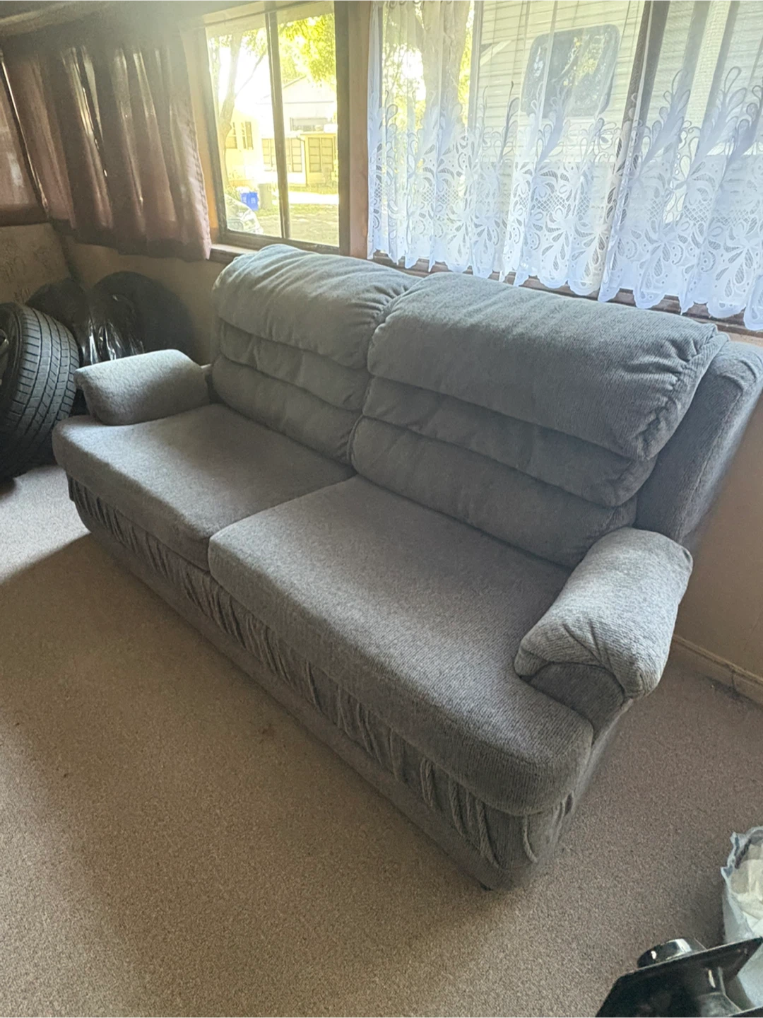 NEED GONE BY TODAY ! Grey Loveseat Sofa
