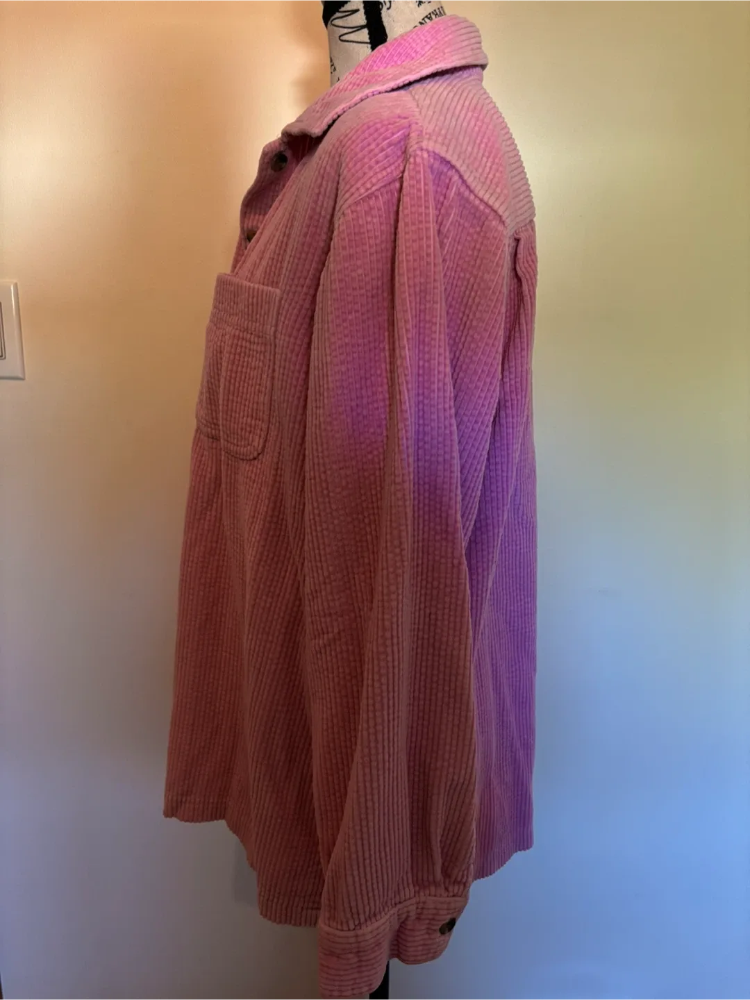 LL bean Pink Corduroy Button-Up Shirt or Shacket image indicator(5)