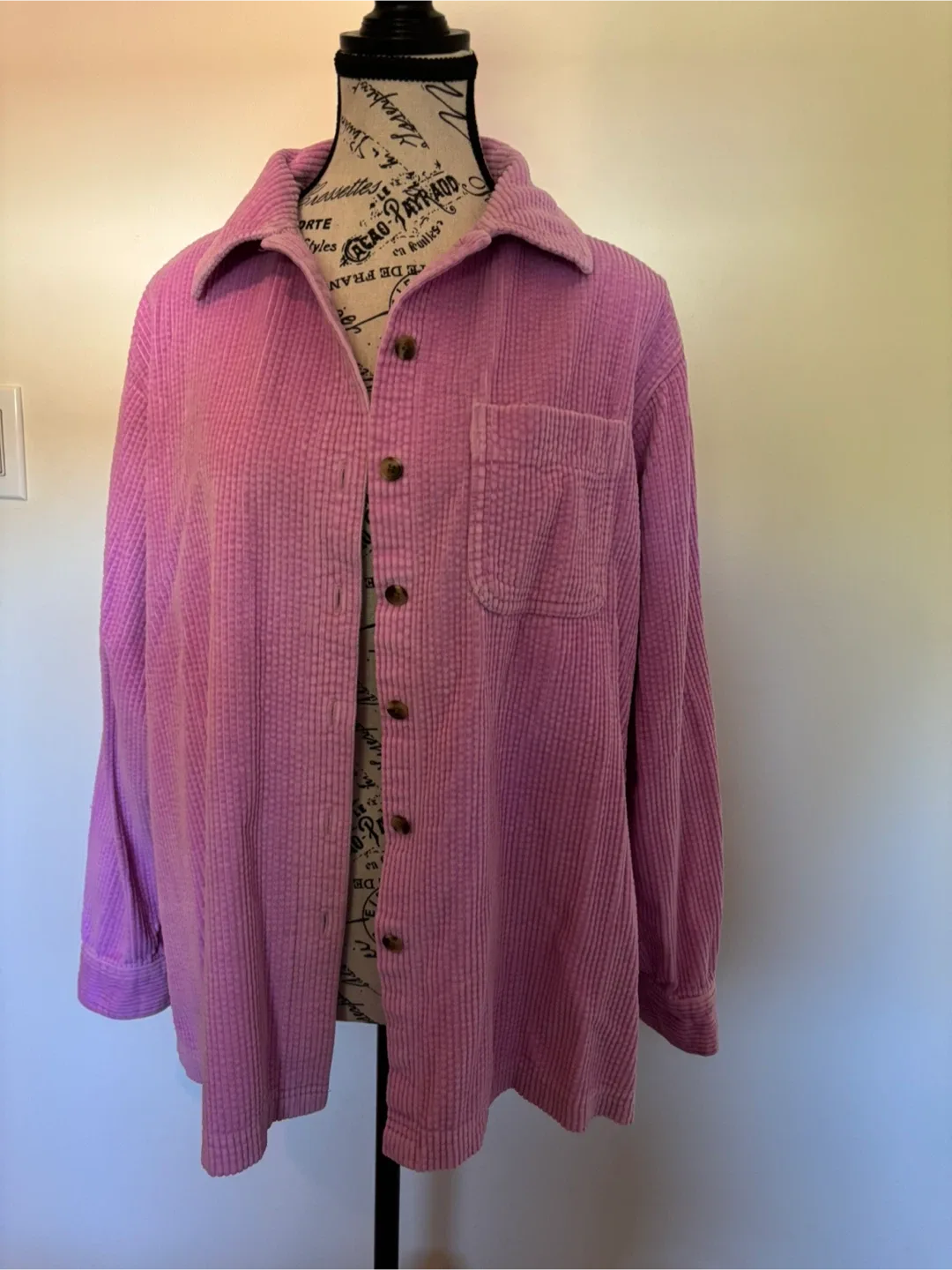 LL bean Pink Corduroy Button-Up Shirt or Shacket image indicator(2)