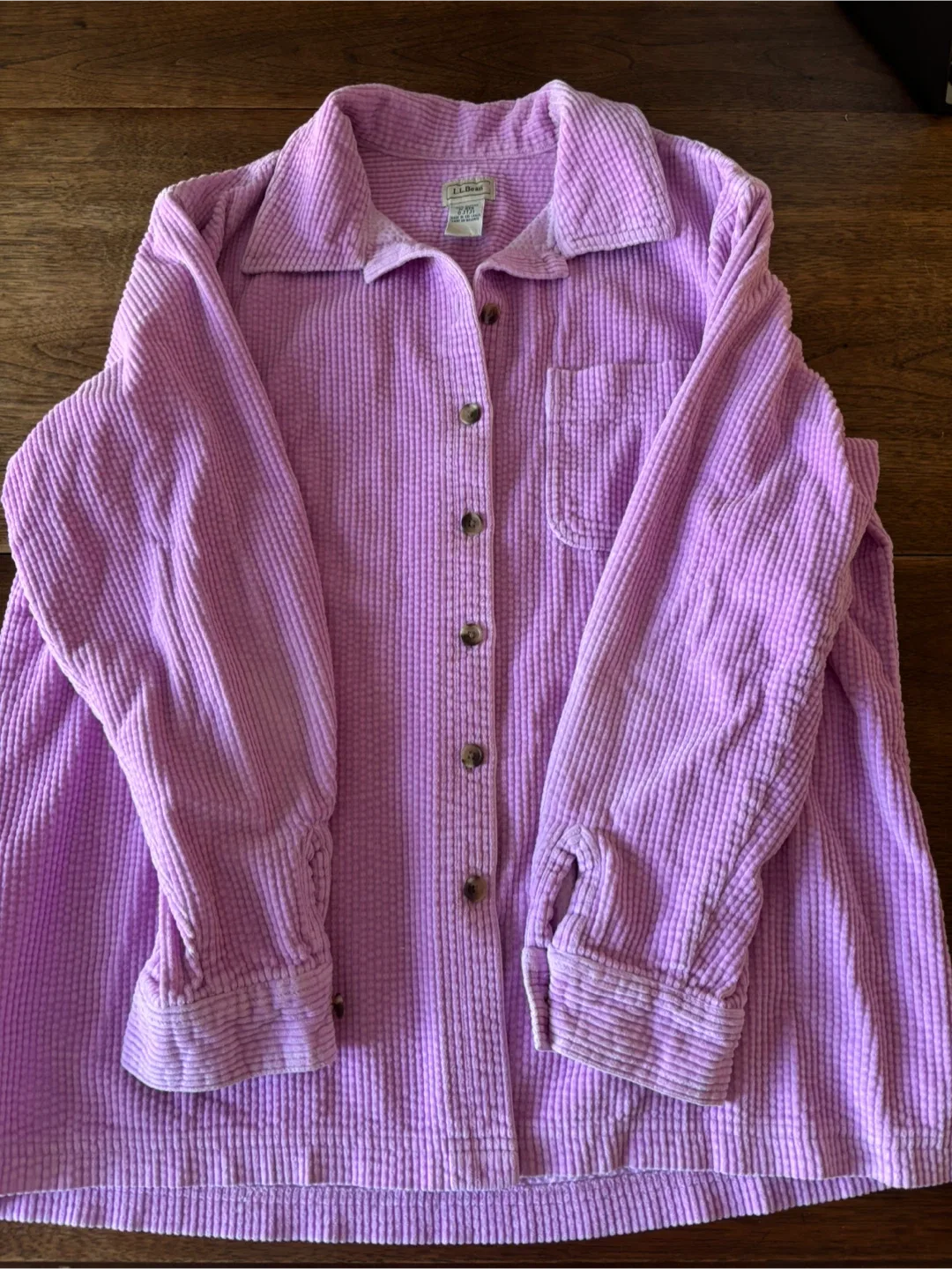 LL bean Pink Corduroy Button-Up Shirt or Shacket image indicator(8)