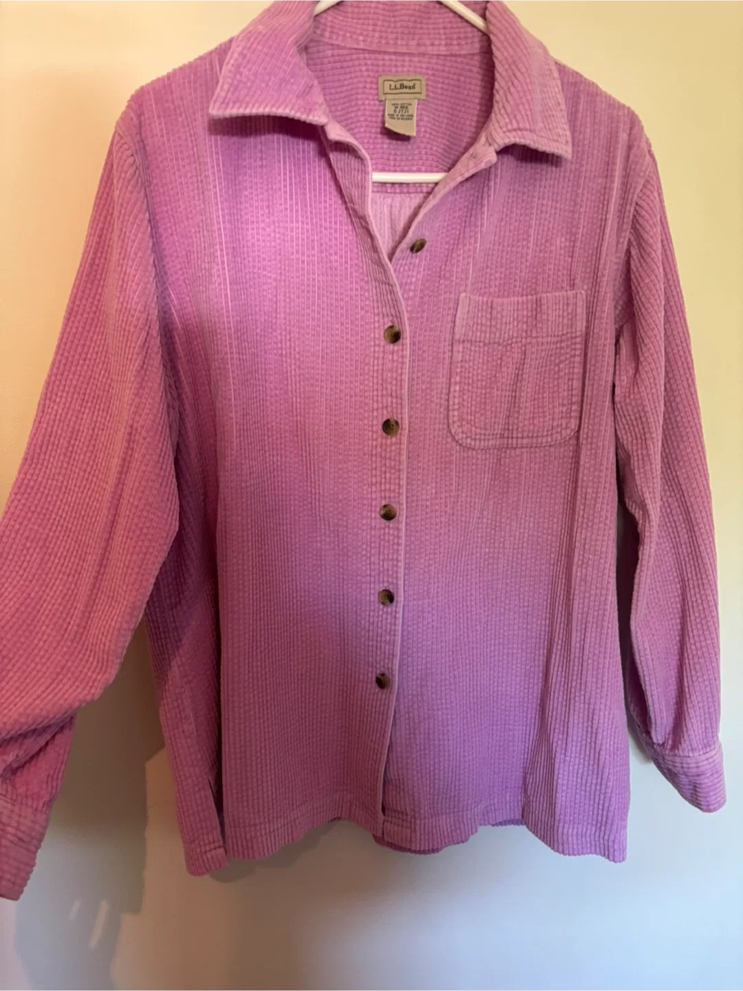 LL bean Pink Corduroy Button-Up Shirt or Shacket image indicator(10)