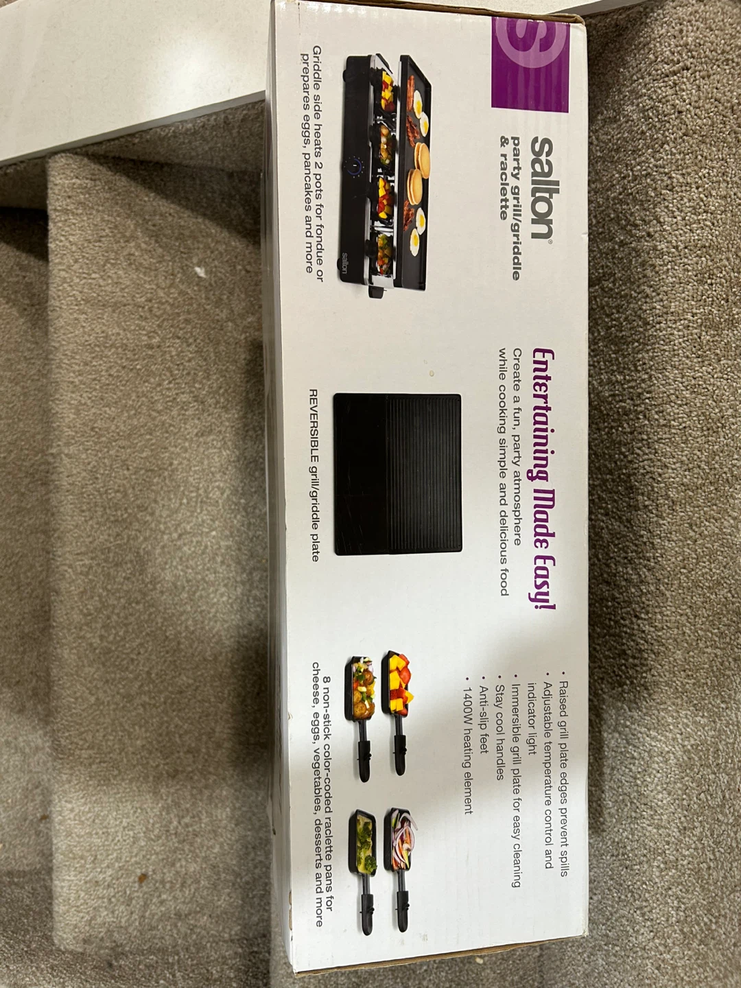 Salton Party Grill/Griddle & Raclette - New in Box! - photo 2