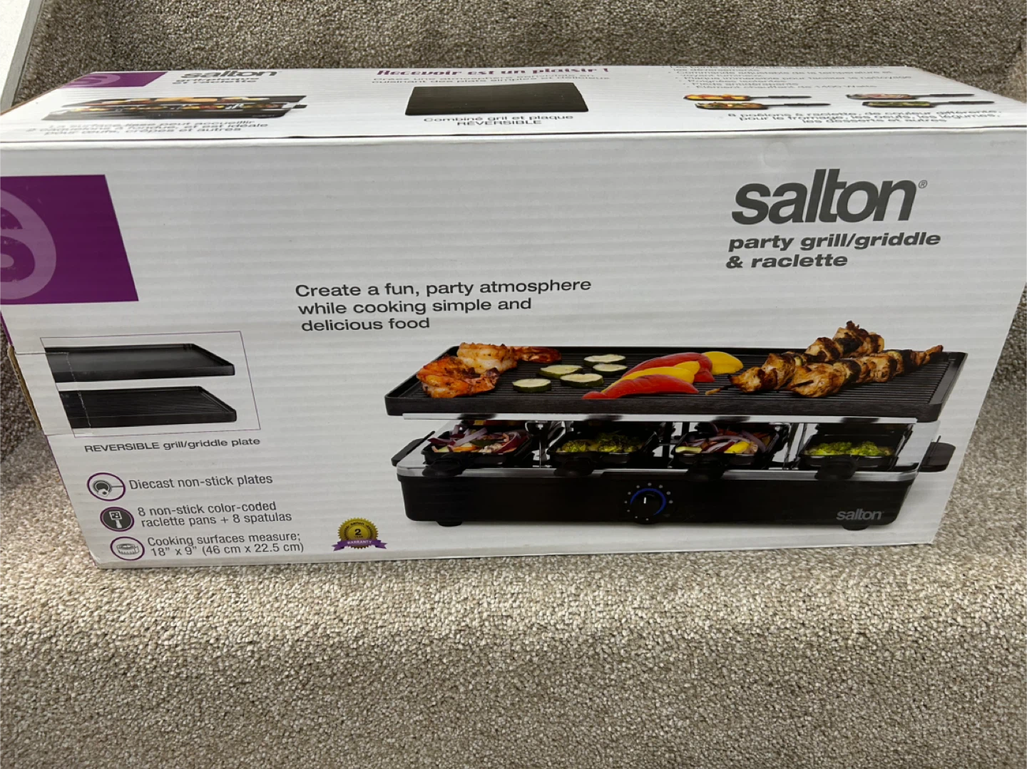 Salton Party Grill/Griddle & Raclette - New in Box!