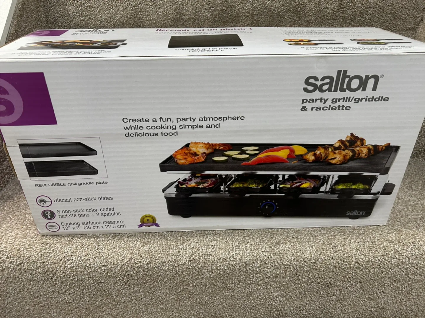 Salton Party Grill/Griddle & Raclette - New in Box!