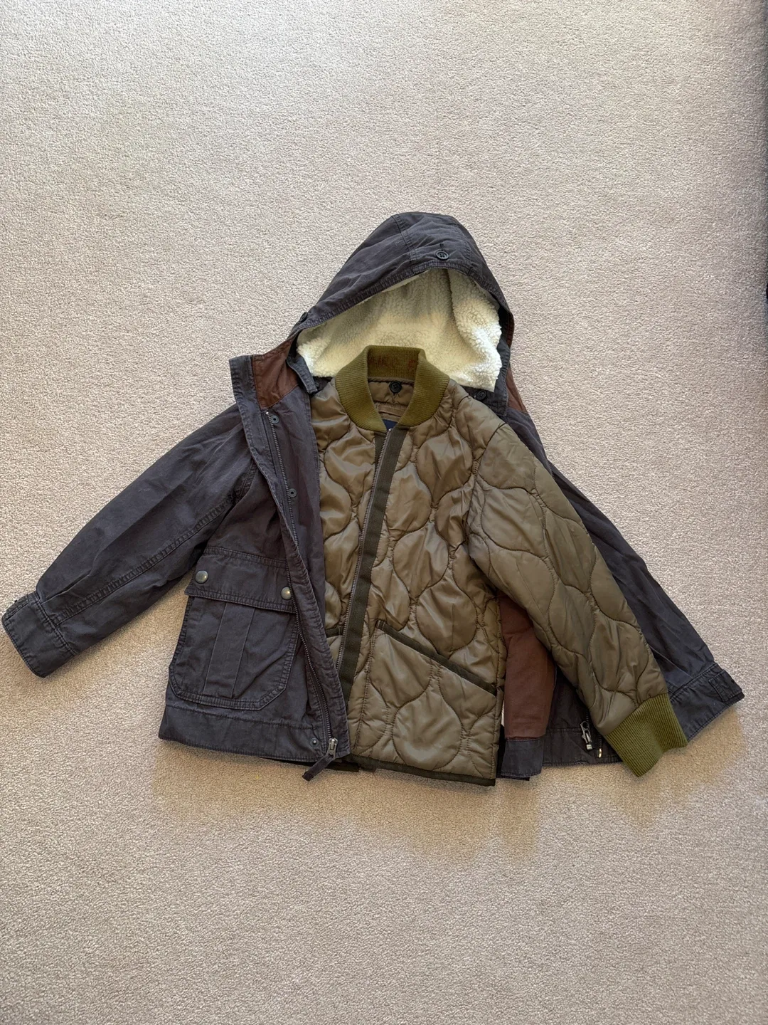 Gap kids hooded  jacket size(small 6-7) image indicator(4)