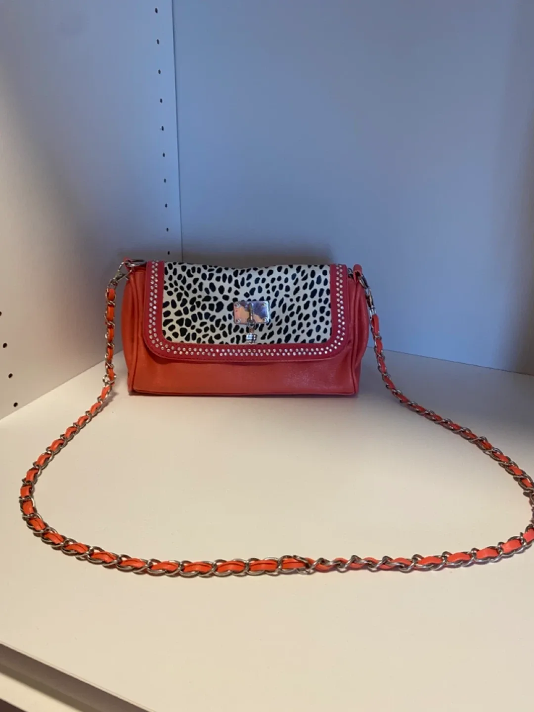 New Coral & Dalmatian Print Shoulder Bag image indicator(2)